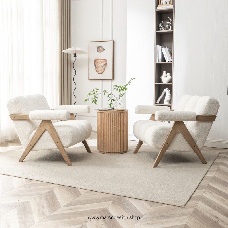 KIEVE, Chaise et Fauteuil Moderne en Blanc