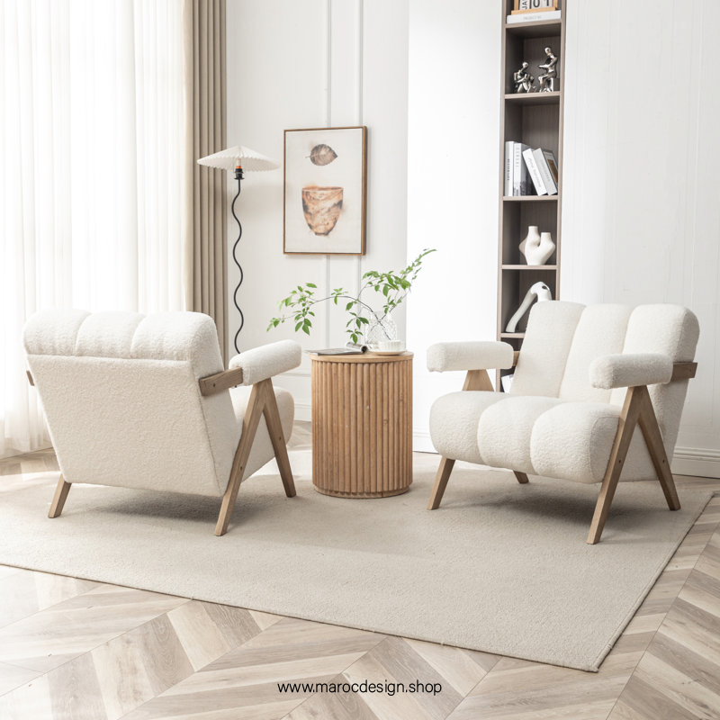 KIEVE, Chaise et Fauteuil Moderne en Blanc