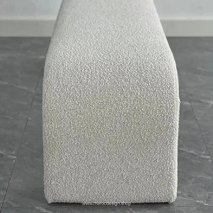 DARLOOD – Tabouret en Tissu Bouclette pour Changer de Chaussures Confort et Élégance par Maroc Design-Banc, Tabouret, Chambre, Réception-Maroc Design-Gris-Maroc Design