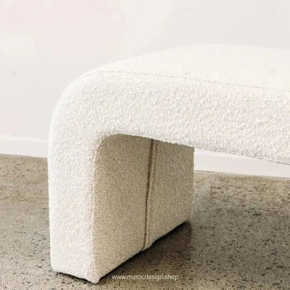 DARLOOD – Tabouret en Tissu Bouclette pour Changer de Chaussures Confort et Élégance par Maroc Design-Banc, Tabouret, Chambre, Réception-Maroc Design-Gris-Maroc Design