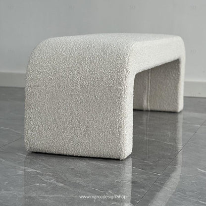 DARLOOD – Tabouret en Tissu Bouclette pour Changer de Chaussures Confort et Élégance par Maroc Design