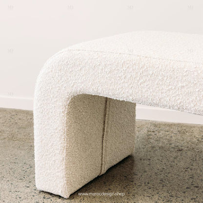 DARLOOD – Tabouret en Tissu Bouclette pour Changer de Chaussures Confort et Élégance par Maroc Design