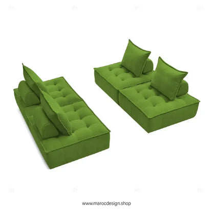 DOMINO Offrez-vous l'élégance modulable avec le canapé de Maroc Design-canapé, fauteil, Pouf, Meridienne, Modilable,-Maroc Design-Blanc-1 Module-Maroc Design
