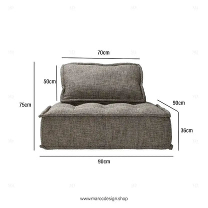 DOMINO Offrez-vous l'élégance modulable avec le canapé de Maroc Design-canapé, fauteil, Pouf, Meridienne, Modilable,-Maroc Design-Blanc-1 Module-Maroc Design