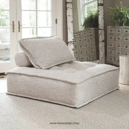 DOMINO Offrez-vous l'élégance modulable avec le canapé de Maroc Design-canapé, fauteil, Pouf, Meridienne, Modilable,-Maroc Design-Blanc-1 Module-Maroc Design