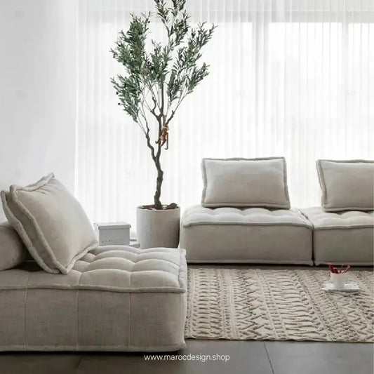 DOMINO Offrez-vous l'élégance modulable avec le canapé de Maroc Design-canapé, fauteil, Pouf, Meridienne, Modilable,-Maroc Design-Blanc-1 Module-Maroc Design