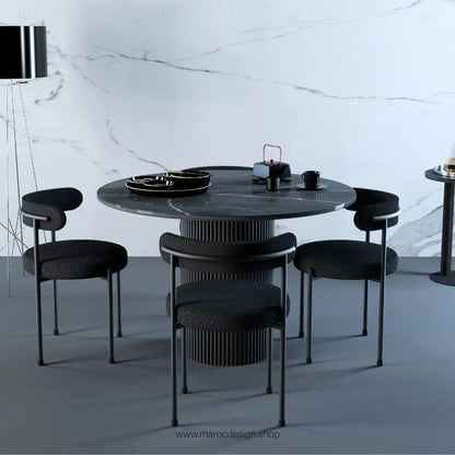 ÉLÉGANCE / Table à Manger – Disponible en Variantes Noir et Blanc-Table à Manger-Maroc Design-Noir-90-Maroc Design