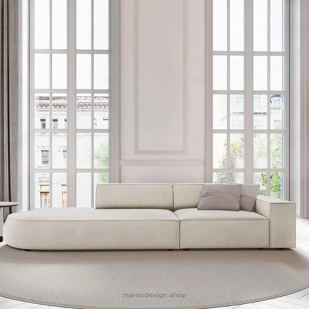 JODIE -3- places_Beige Claire Canapé-modulaire Salon Séjour-canapé, fauteil, Pouf, Meridienne-Maroc Design-Beige Claire-Droite-Maroc Design