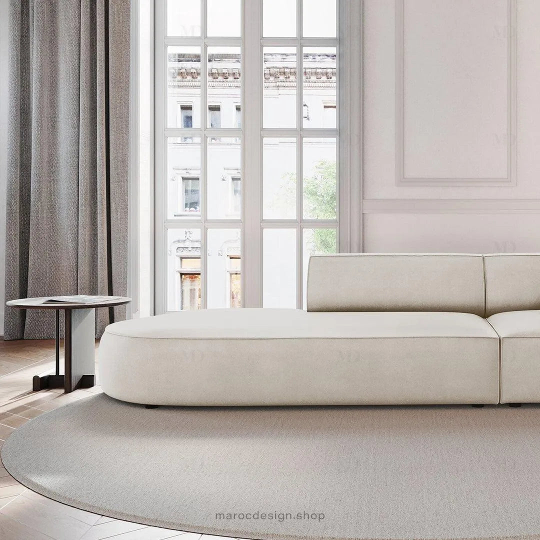 JODIE -3- places_Beige Claire Canapé-modulaire Salon Séjour-canapé, fauteil, Pouf, Meridienne-Maroc Design-Beige Claire-Droite-Maroc Design