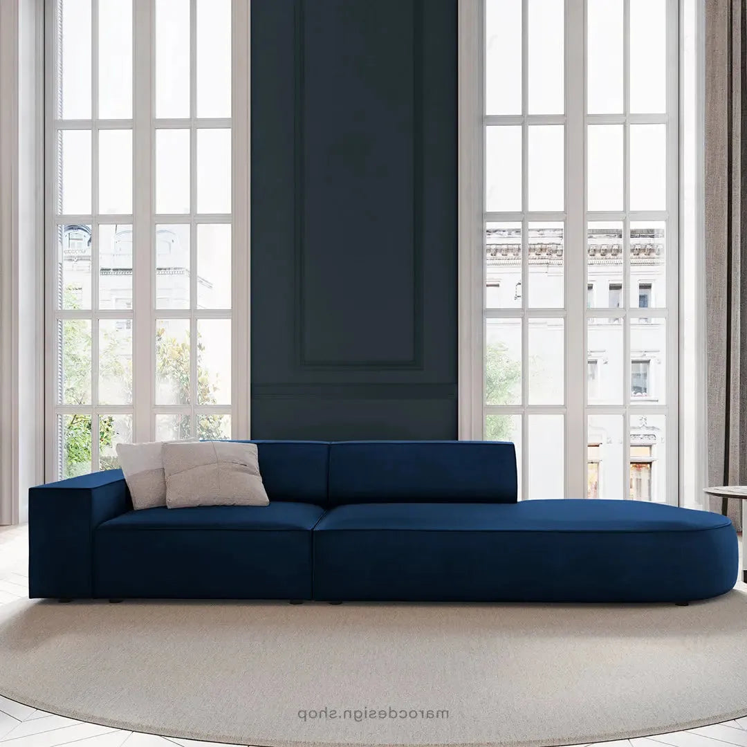 JODIE -3- places_Bleu Royal Canapé-modulaire Salon Séjour-canapé, fauteil, Pouf, Meridienne-Maroc Design-Bleu-Gauche-Maroc Design