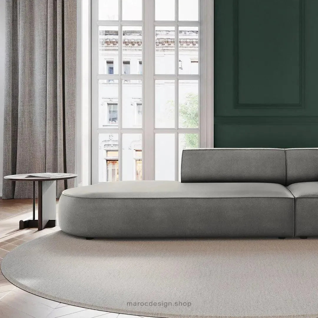 JODIE -3- places_Grège Canapé-modulaire Salon Séjour-canapé, fauteil, Pouf, Meridienne-Maroc Design-Grège-Droite-Maroc Design