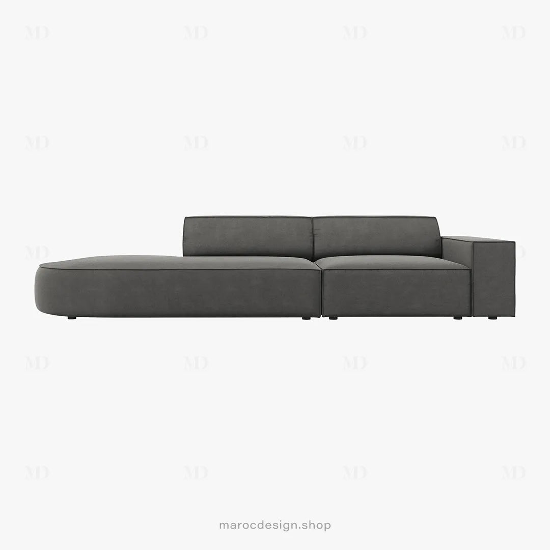 JODIE -3- places_Grège Canapé-modulaire Salon Séjour-canapé, fauteil, Pouf, Meridienne-Maroc Design-Grège-Droite-Maroc Design