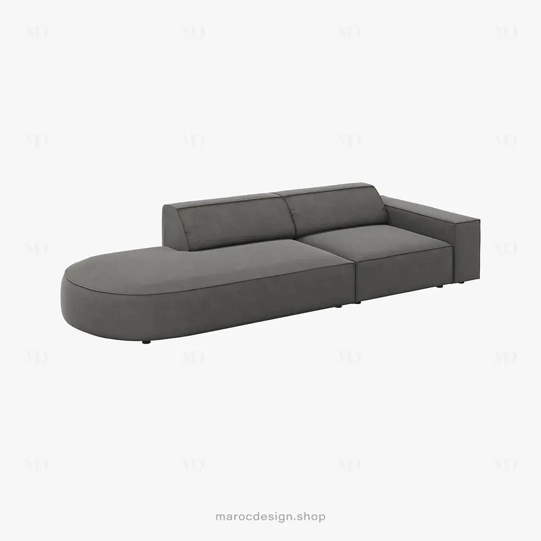 JODIE -3- places_Grège Canapé-modulaire Salon Séjour-canapé, fauteil, Pouf, Meridienne-Maroc Design-Grège-Droite-Maroc Design