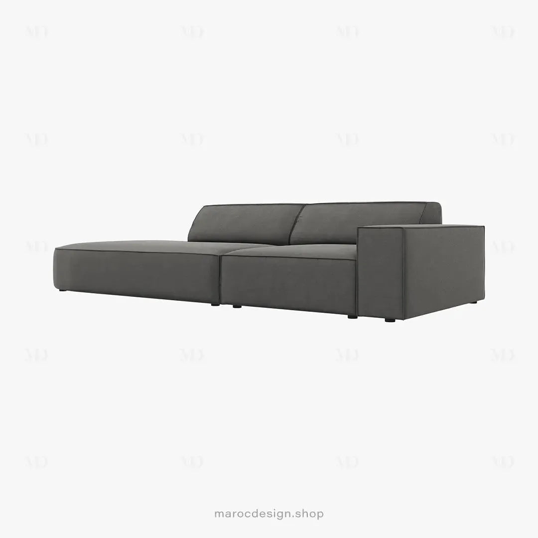 JODIE -3- places_Grège Canapé-modulaire Salon Séjour-canapé, fauteil, Pouf, Meridienne-Maroc Design-Grège-Droite-Maroc Design