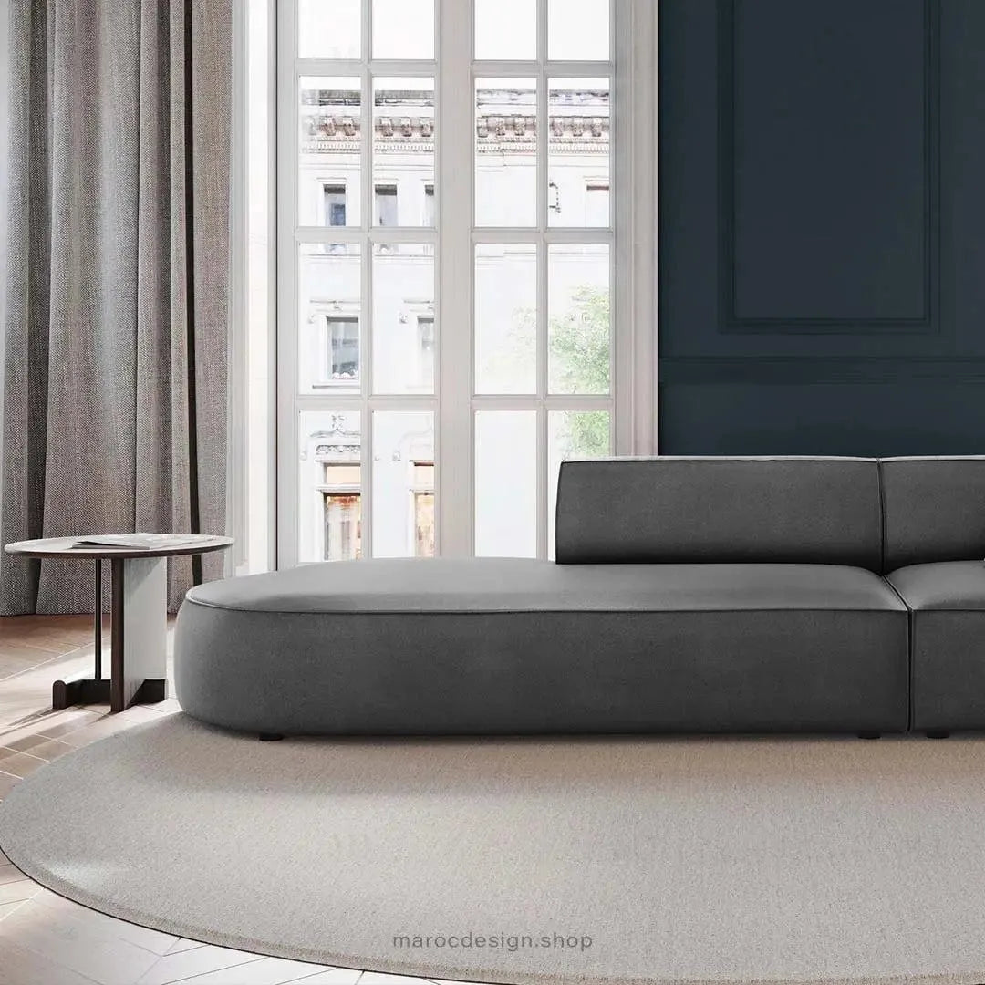 JODIE -3- places_Gris Canapé-modulaire Salon Séjour-canapé, fauteil, Pouf, Meridienne-Maroc Design-Bleu-Droite-Maroc Design