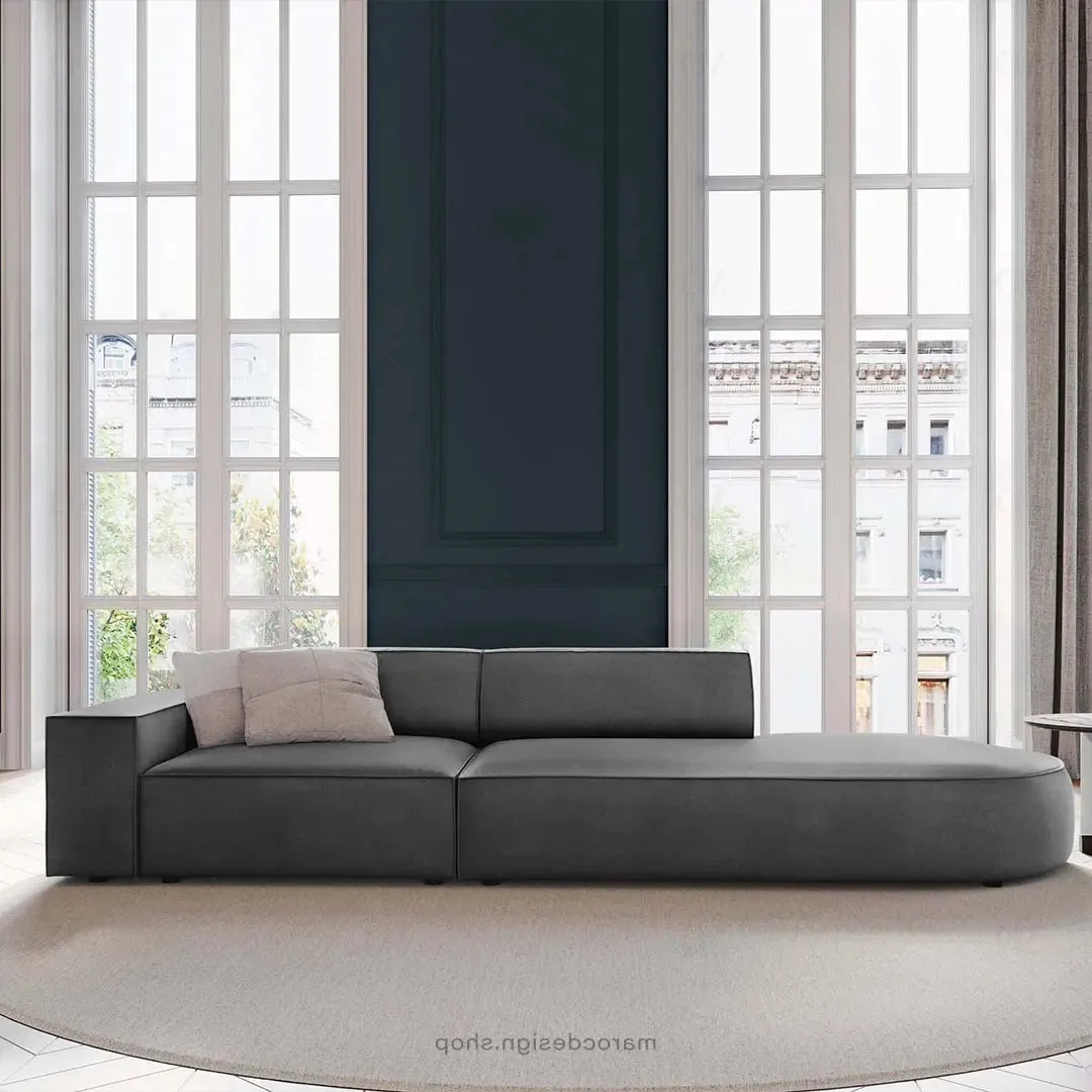 JODIE -3- places_Gris Canapé-modulaire Salon Séjour-canapé, fauteil, Pouf, Meridienne-Maroc Design-Bleu-Gauche-Maroc Design