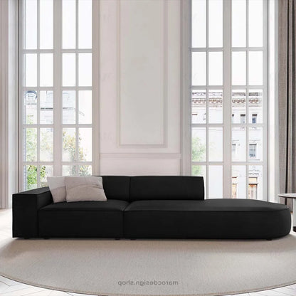 JODIE -3- places_Noir Canapé-modulaire Salon Séjour-canapé, fauteil, Pouf, Meridienne-Maroc Design-Noir-Gauche-Maroc Design