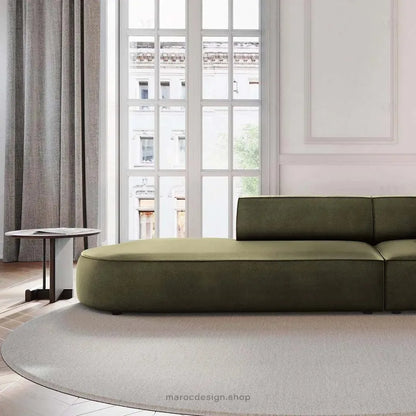 JODIE -3- places_Vert Canapé-modulaire Salon Séjour-canapé, fauteil, Pouf, Meridienne-Maroc Design-Noir-Droite-Maroc Design