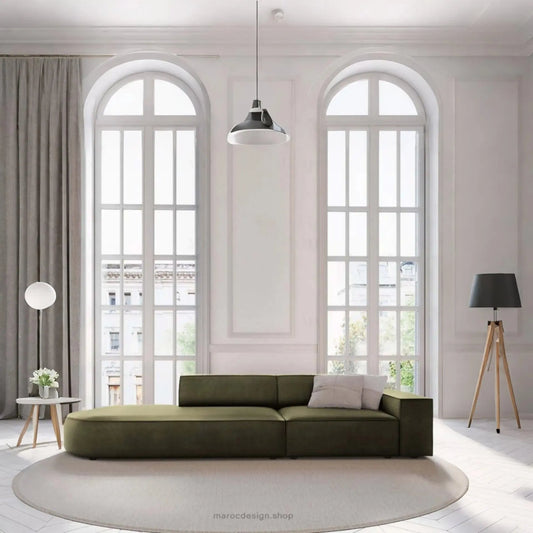 JODIE -3- places_Vert Canapé-modulaire Salon Séjour-canapé, fauteil, Pouf, Meridienne-Maroc Design-Noir-Droite-Maroc Design