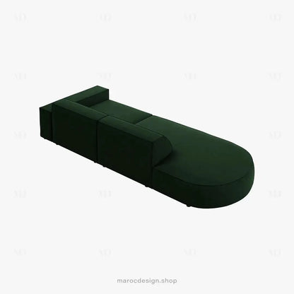 JODIE -3- places_Vert Emeraude Canapé-modulaire Salon Séjour-canapé, fauteil, Pouf, Meridienne-Maroc Design-Vert Emeraude-Droite-Maroc Design