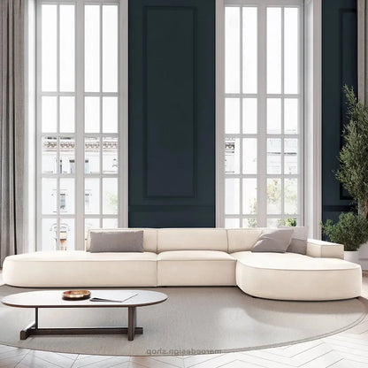 JODIE -4- places _ Beige Clair Canapé-modulaire, Salon Séjour-canapé, fauteil, Pouf, Meridienne-Maroc Design-Beige Claire-Droite-Maroc Design