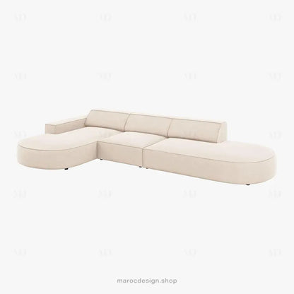 JODIE -4- places _ Beige Clair Canapé-modulaire, Salon Séjour-canapé, fauteil, Pouf, Meridienne-Maroc Design-Beige Claire-Droite-Maroc Design