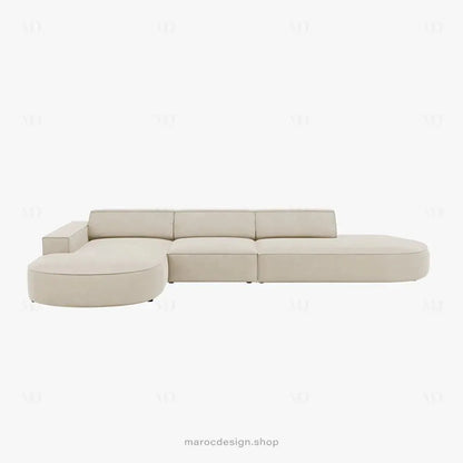 JODIE -4- places _ Beige Foncé Canapé-modulaire, Salon Séjour-canapé, fauteil, Pouf, Meridienne-Maroc Design-Beige Foncé-Droite-Maroc Design
