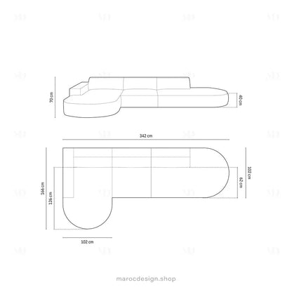 JODIE -4- places _ Noir Canapé-modulaire, Salon Séjour-canapé, fauteil, Pouf, Meridienne-Maroc Design-Noir-Droite-Maroc Design