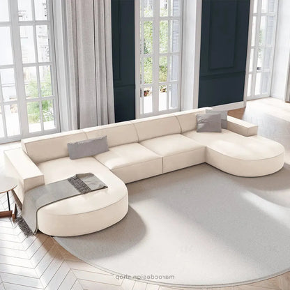 JODIE -6- places (U) _ Beige Canapé - modulaire, Salon Séjour-canapé, fauteil, Pouf, Meridienne-Maroc Design-Beige-Maroc Design