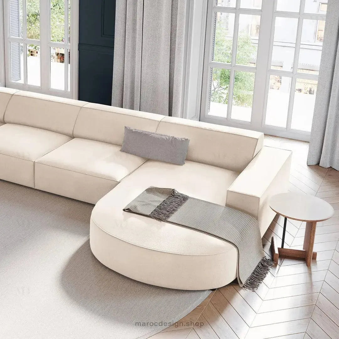 JODIE -6- places (U) _ Beige Canapé - modulaire, Salon Séjour-canapé, fauteil, Pouf, Meridienne-Maroc Design-Beige-Maroc Design