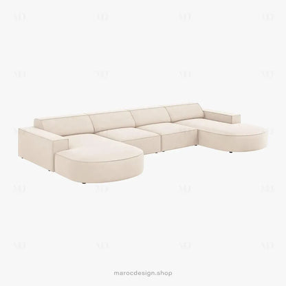 JODIE -6- places (U) _ Beige Canapé - modulaire, Salon Séjour-canapé, fauteil, Pouf, Meridienne-Maroc Design-Beige-Maroc Design