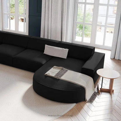 JODIE -6- places (U) _ Noir Canapé - modulaire, Salon Séjour-canapé, fauteil, Pouf, Meridienne-Maroc Design-Gris-Maroc Design