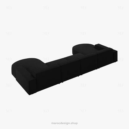 JODIE -6- places (U) _ Noir Canapé - modulaire, Salon Séjour-canapé, fauteil, Pouf, Meridienne-Maroc Design-Gris-Maroc Design