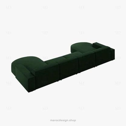 JODIE -6- places (U) _ Vert Bouteille Canapé - modulaire, Salon Séjour-canapé, fauteil, Pouf, Meridienne-Maroc Design-Vert Bouteille-Maroc Design