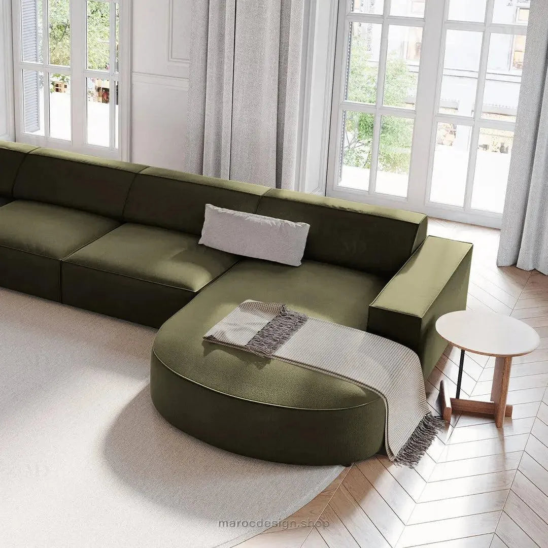 JODIE -6- places (U) _ Vert Canapé - modulaire, Salon Séjour-canapé, fauteil, Pouf, Meridienne-Maroc Design-Gris-Maroc Design