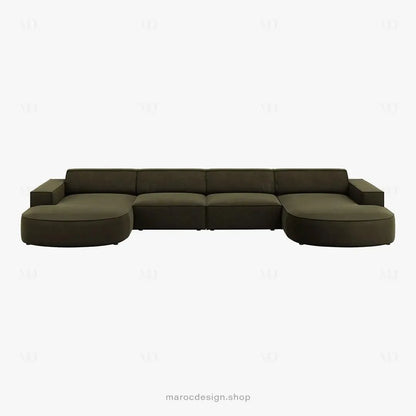 JODIE -6- places (U) _ Vert Canapé - modulaire, Salon Séjour-canapé, fauteil, Pouf, Meridienne-Maroc Design-Gris-Maroc Design