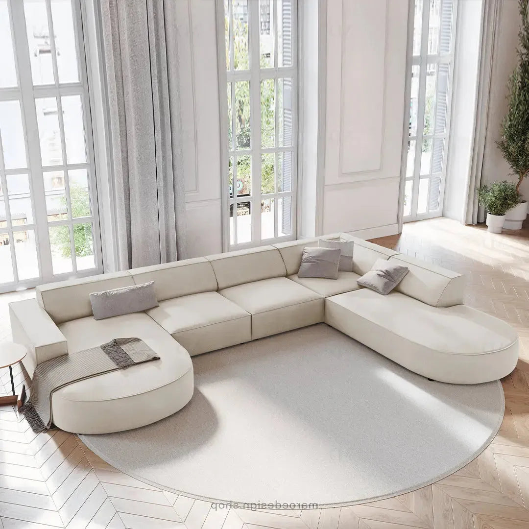 JODIE -7- places _ Beige Foncé Canapé-modulaire, Salon Séjour-canapé, fauteil, Pouf, Meridienne-Maroc Design-Beige-Droite-Maroc Design