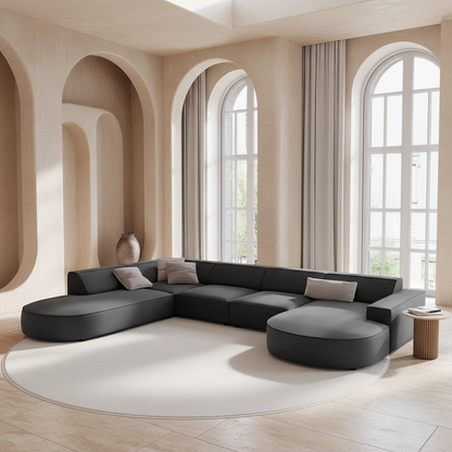 Canapé JODIE 7 places gris, fabricant direct Casablanca – Maroc Design