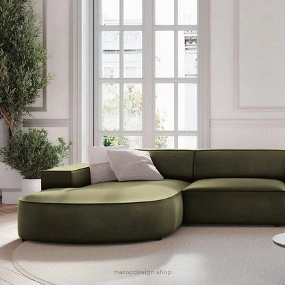 JODIE Canapé 4 places Vert-canapé, fauteil, Pouf, Meridienne-Maroc Design-Vert-Droite-Maroc Design