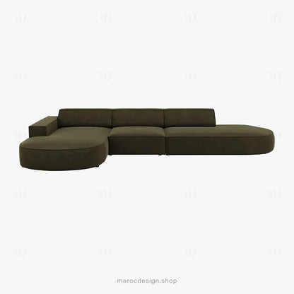 JODIE Canapé 4 places Vert-canapé, fauteil, Pouf, Meridienne-Maroc Design-Vert-Droite-Maroc Design