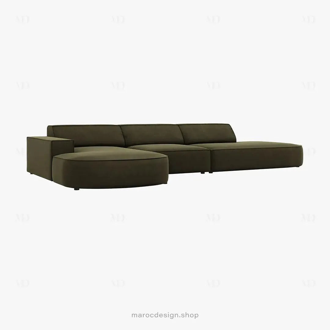 JODIE Canapé 4 places Vert-canapé, fauteil, Pouf, Meridienne-Maroc Design-Vert-Droite-Maroc Design