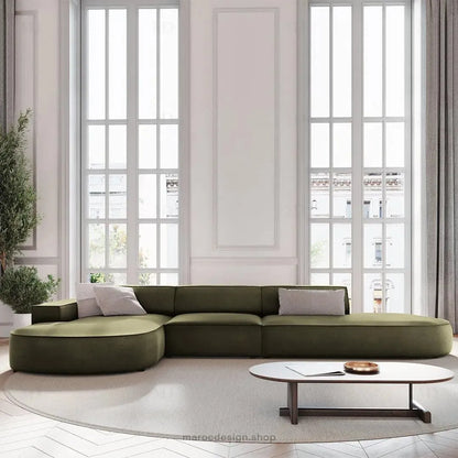 JODIE Canapé 4 places Vert-canapé, fauteil, Pouf, Meridienne-Maroc Design-Vert-Gauche-Maroc Design