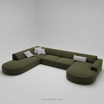 JODIE Canapé 7 Places Modulaire Vert