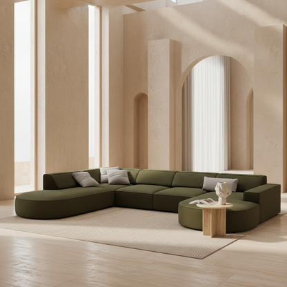 JODIE Canapé 7 Places Modulaire Vert