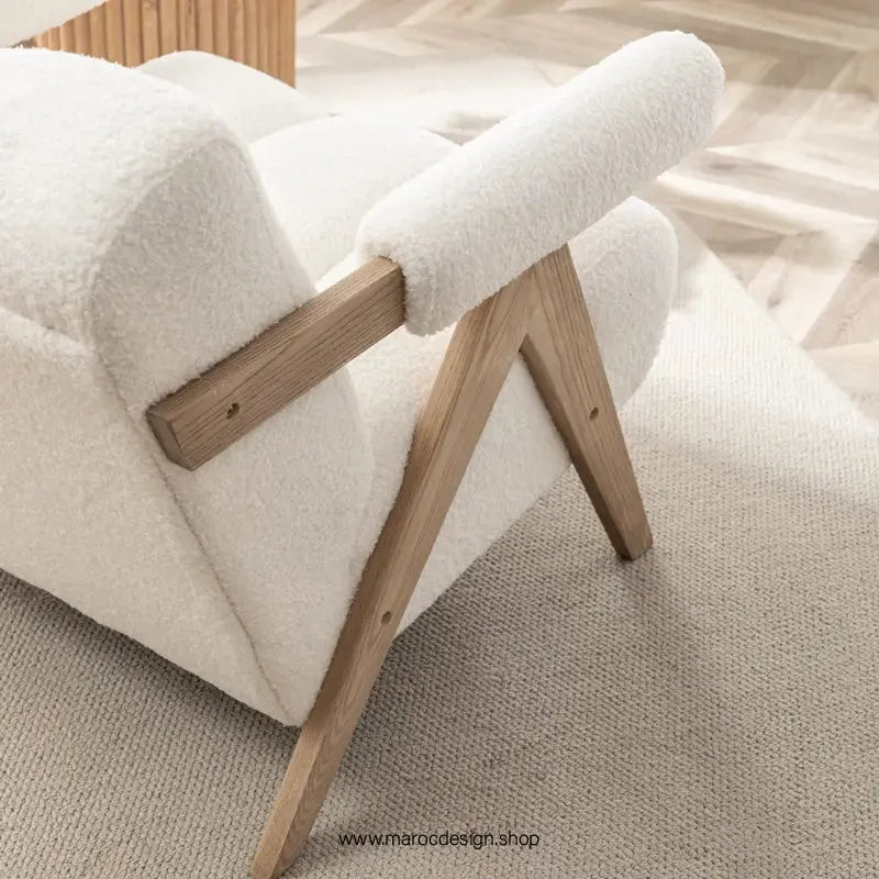 KIEVE, Chaise et Fauteuil Moderne en Blanc-Canapé, Fauteil, Chaise, Pouf, Meridienne, Modilable,-Maroc Design-Velours-Maroc Design