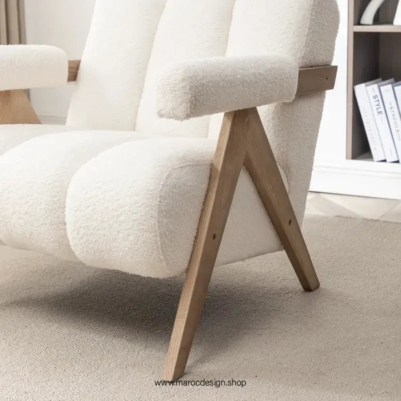 KIEVE, Chaise et Fauteuil Moderne en Blanc-Canapé, Fauteil, Chaise, Pouf, Meridienne, Modilable,-Maroc Design-Velours-Maroc Design