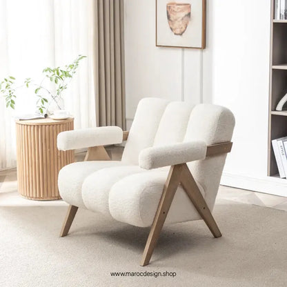 KIEVE, Chaise et Fauteuil Moderne en Blanc-Canapé, Fauteil, Chaise, Pouf, Meridienne, Modilable,-Maroc Design-Velours-Maroc Design