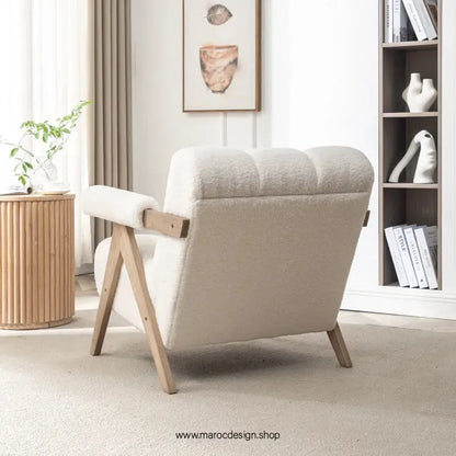 KIEVE, Chaise et Fauteuil Moderne en Blanc-Canapé, Fauteil, Chaise, Pouf, Meridienne, Modilable,-Maroc Design-Velours-Maroc Design