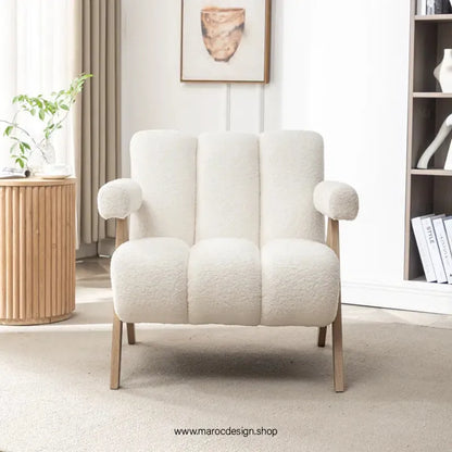 KIEVE, Chaise et Fauteuil Moderne en Blanc-Canapé, Fauteil, Chaise, Pouf, Meridienne, Modilable,-Maroc Design-Velours-Maroc Design