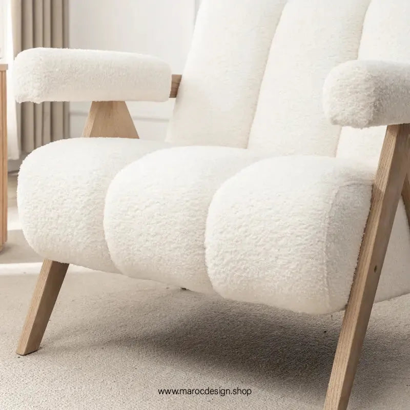 KIEVE, Chaise et Fauteuil Moderne en Blanc-Canapé, Fauteil, Chaise, Pouf, Meridienne, Modilable,-Maroc Design-Velours-Maroc Design